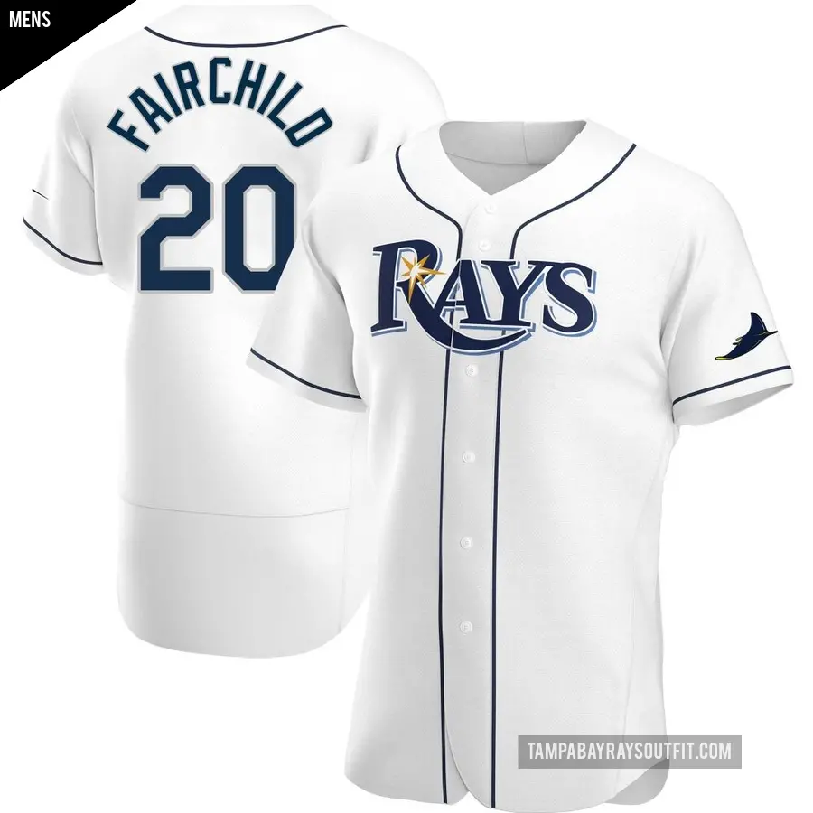 Men's Tampa Bay Rays ＃20 Stuart Fairchild Authentic White Home Jersey