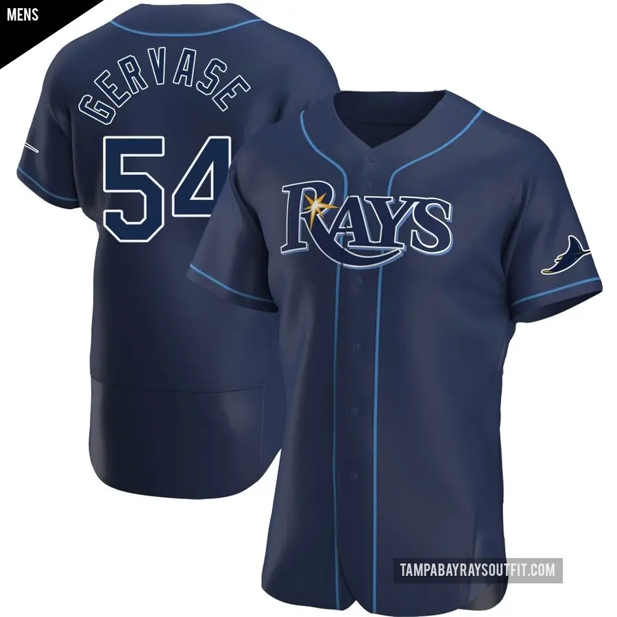 Men's Tampa Bay Rays ＃54 Paul Gervase Authentic Navy Alternate Jersey