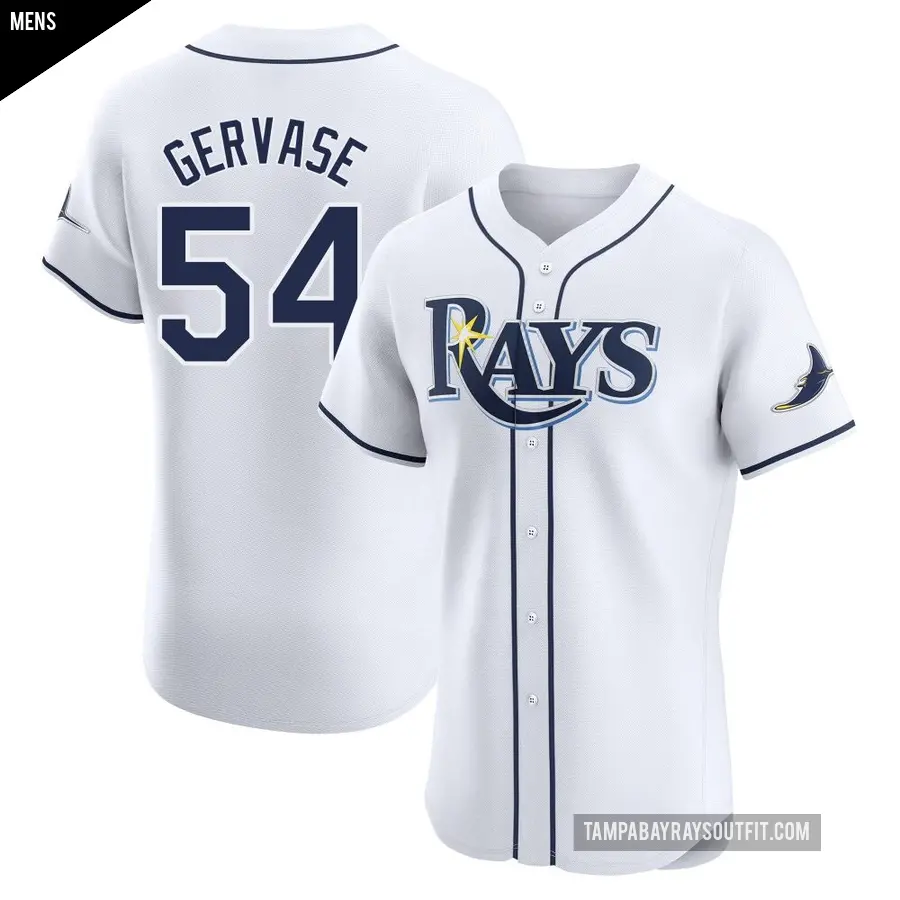 Men's Tampa Bay Rays ＃54 Paul Gervase Elite White Home Jersey