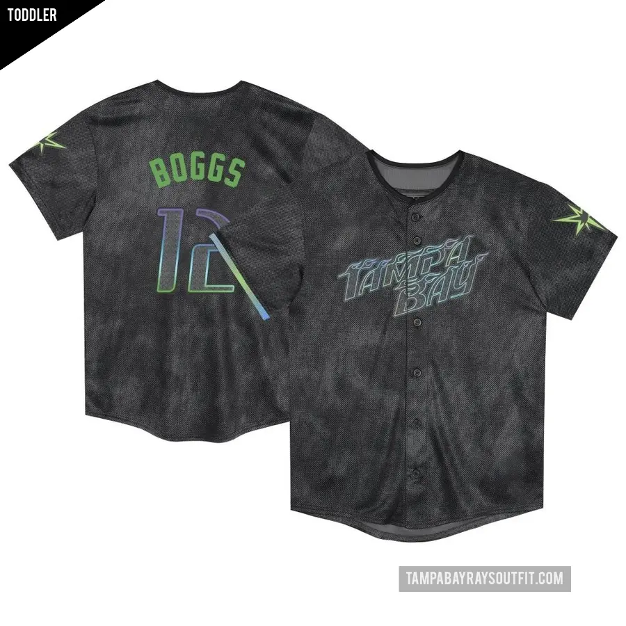 Toddler Tampa Bay Rays ＃12 Wade Boggs Limited Charcoal 2024 City Connect Jersey