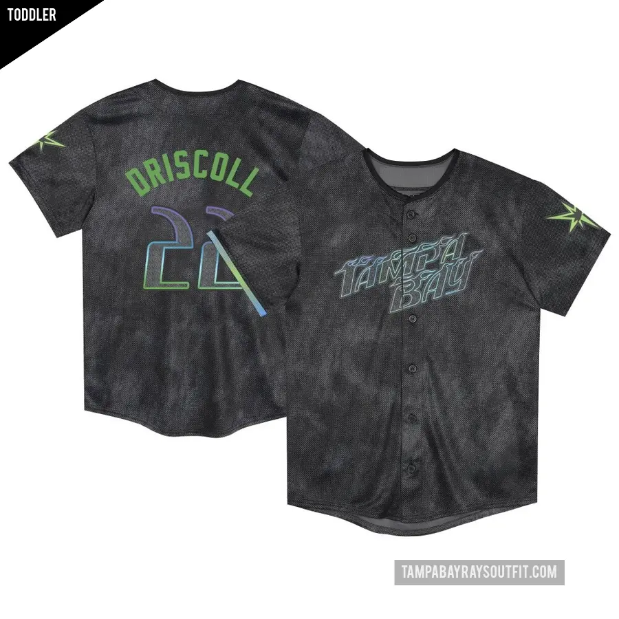 Toddler Tampa Bay Rays ＃22 Logan Driscoll Limited Charcoal 2024 City Connect Jersey