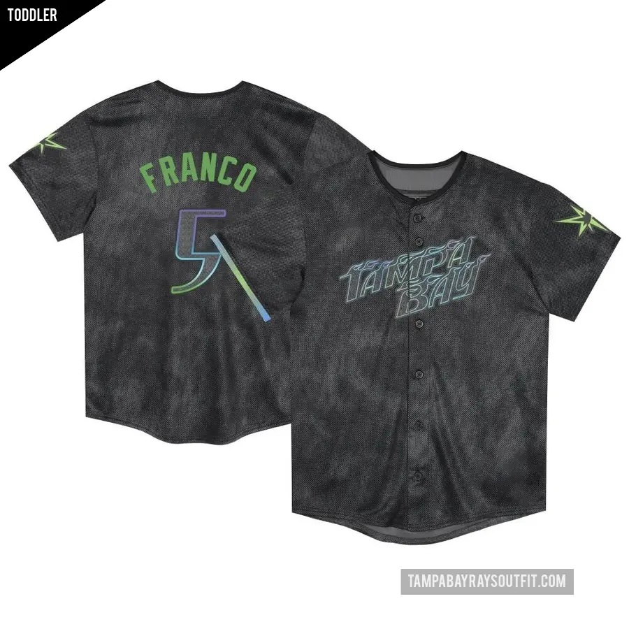 Toddler Tampa Bay Rays ＃5 Wander Franco Limited Charcoal 2024 City Connect Jersey