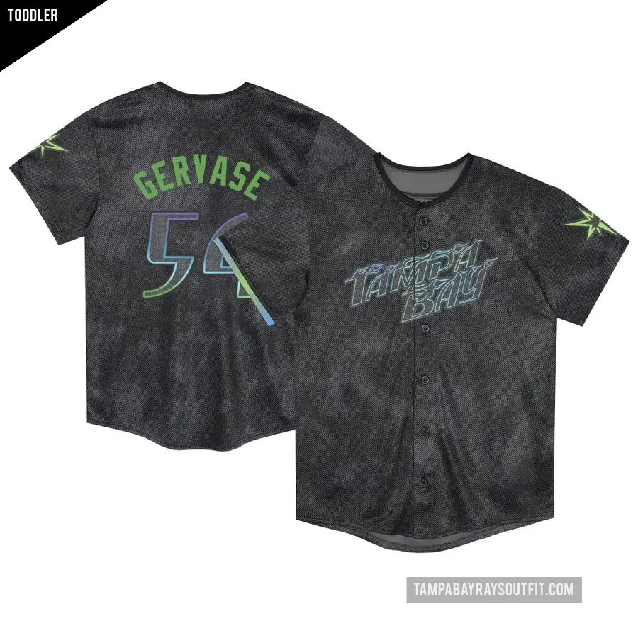 Toddler Tampa Bay Rays ＃54 Paul Gervase Limited Charcoal 2024 City Connect Jersey