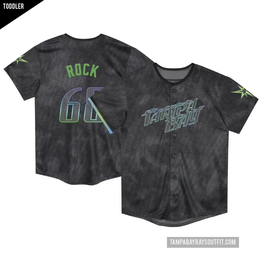 Toddler Tampa Bay Rays ＃68 Joe Rock Limited Charcoal 2024 City Connect Jersey