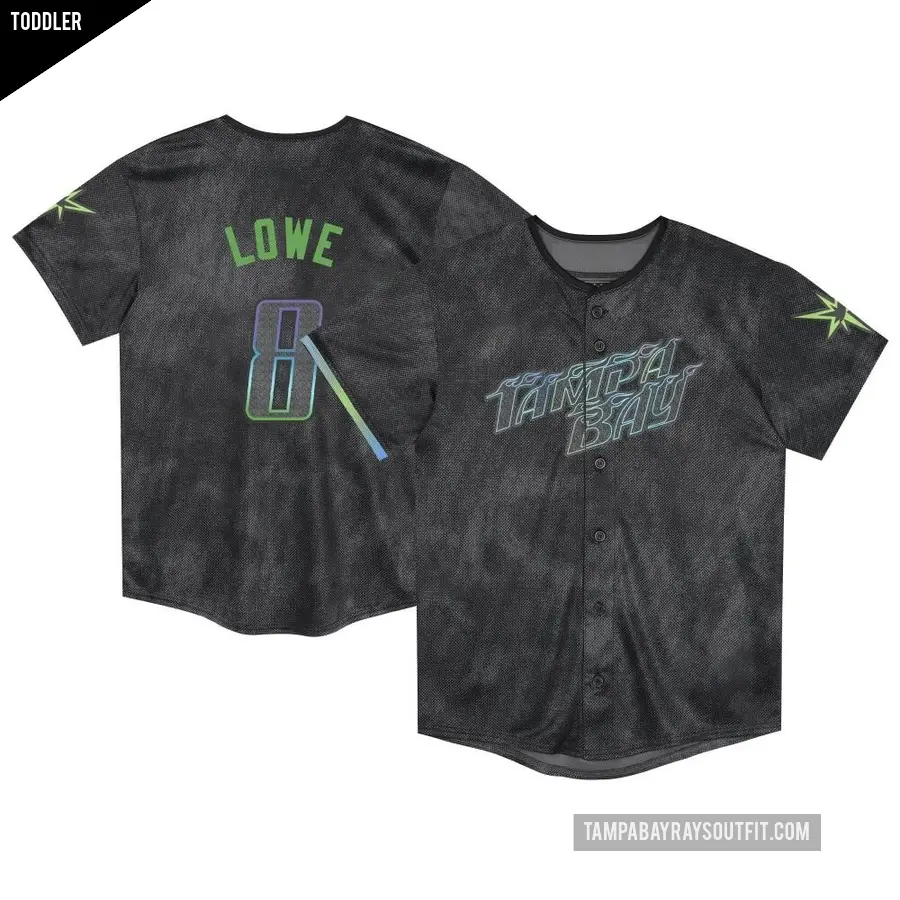 Toddler Tampa Bay Rays ＃8 Brandon Lowe Limited Charcoal 2024 City Connect Jersey