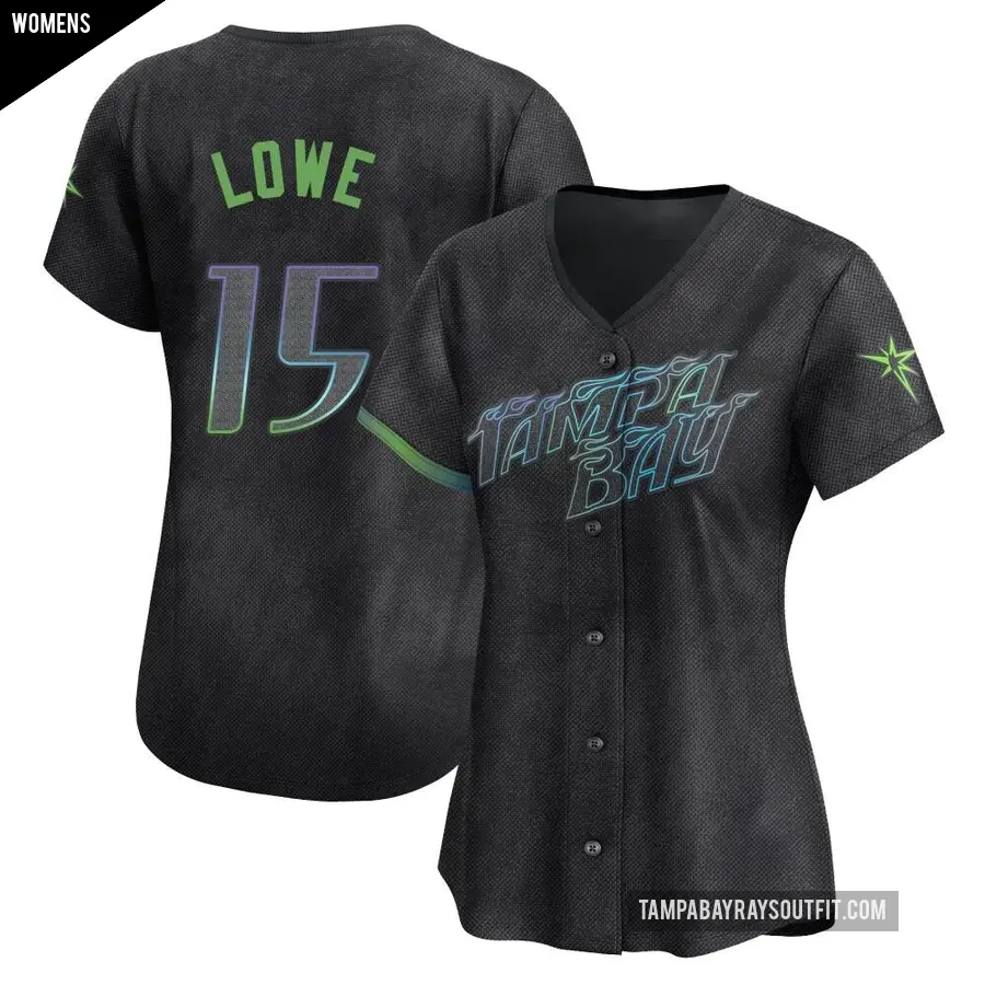 Women's Tampa Bay Rays ＃15 Josh Lowe Limited Charcoal 2024 City Connect Jersey