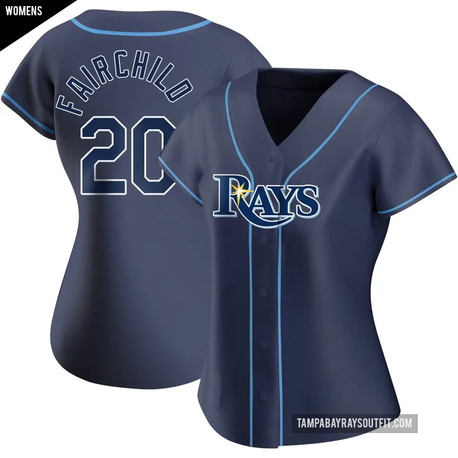 Women's Tampa Bay Rays ＃20 Stuart Fairchild Authentic Navy Alternate Jersey