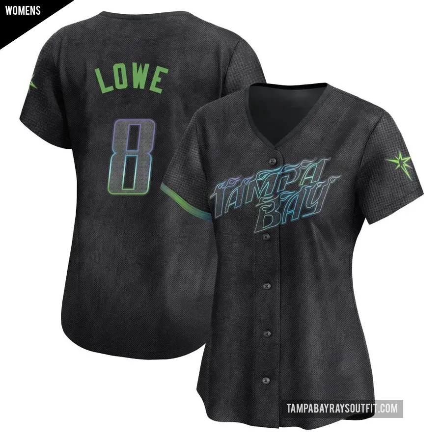 Women's Tampa Bay Rays ＃8 Brandon Lowe Limited Charcoal 2024 City Connect Jersey