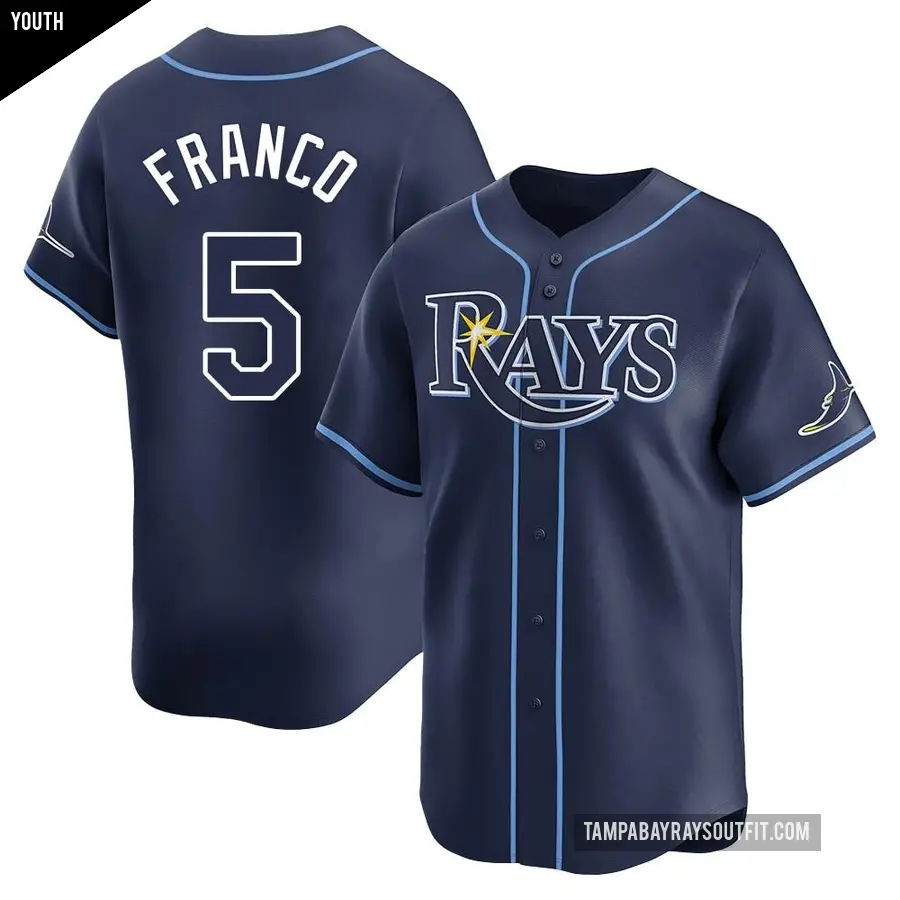 Youth Tampa Bay Rays ＃5 Wander Franco Limited Navy Away Jersey