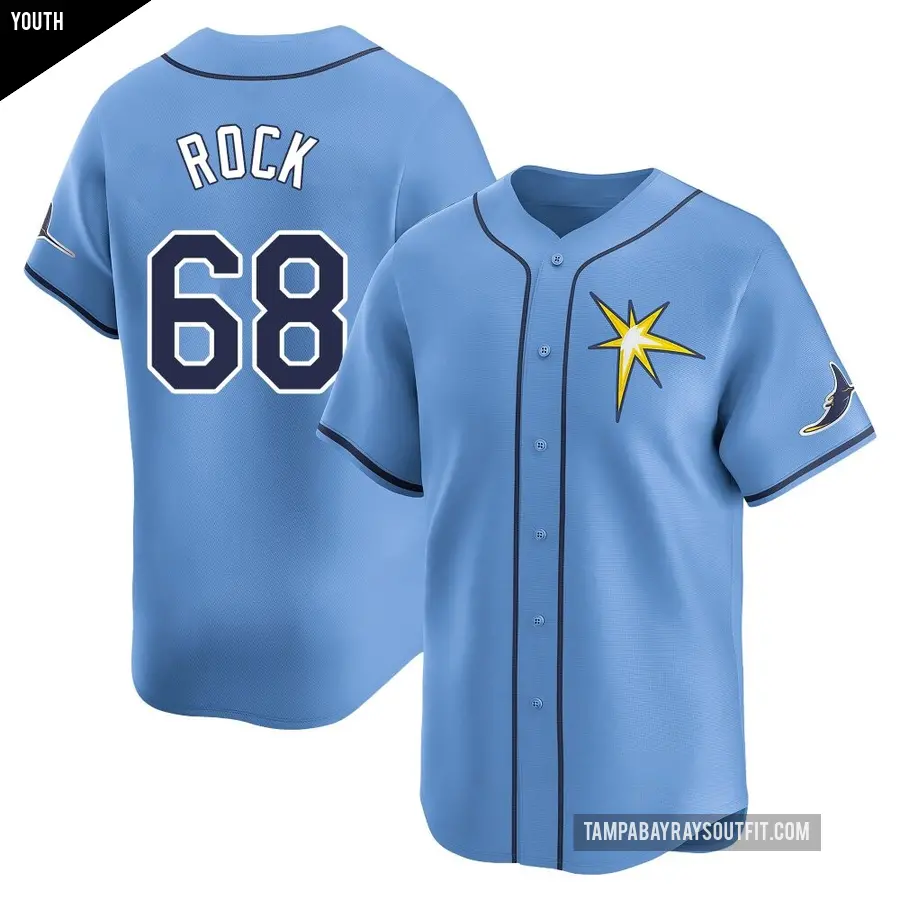 Youth Tampa Bay Rays ＃68 Joe Rock Limited Light Blue Alternate Jersey