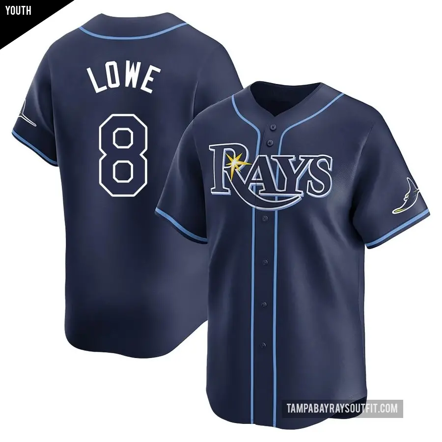 Youth Tampa Bay Rays ＃8 Brandon Lowe Limited Navy Away Jersey